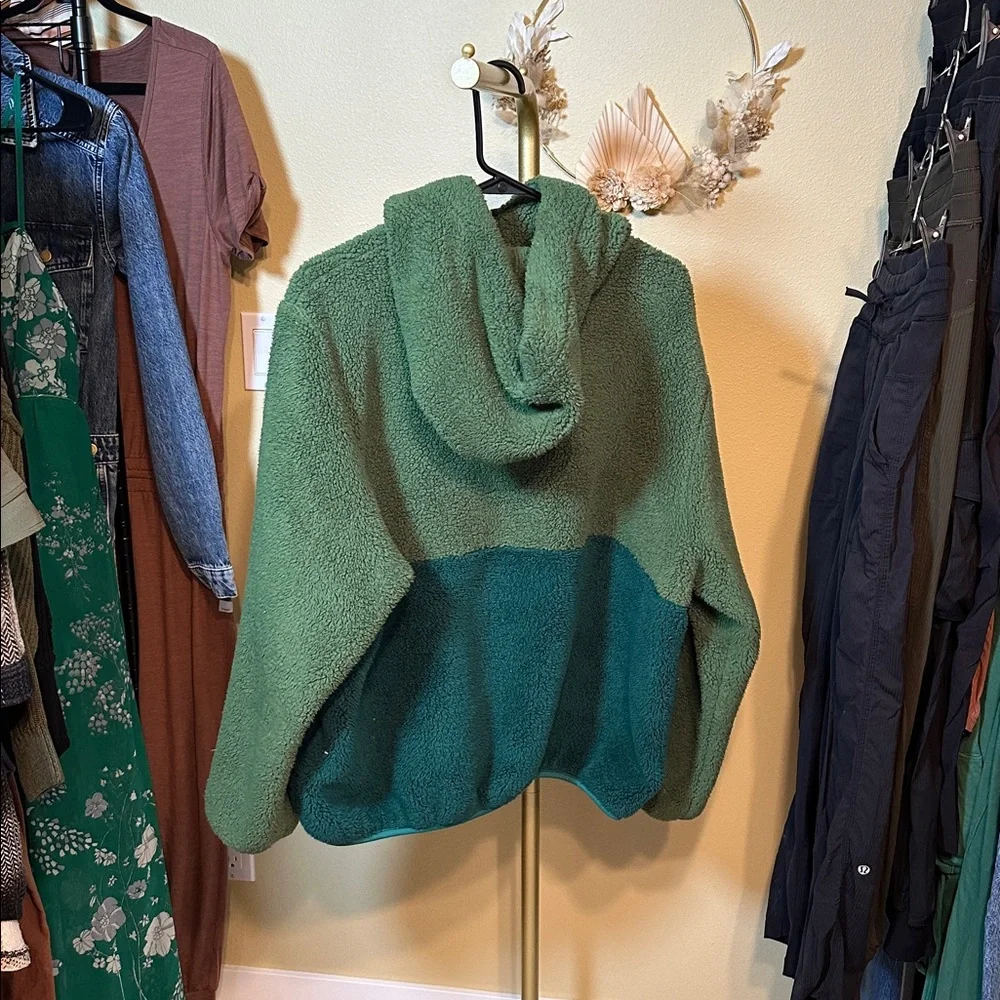 Aviator Nation Teddy unisex hooded half zip - garden green - Picture 5 of 6